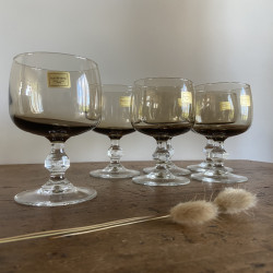 Service de verres vintage (lot de 18)- Luminarc - Noir fumé