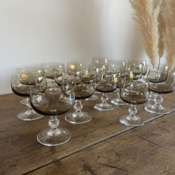 Service de verres vintage (lot de 18)- Luminarc - Noir fumé