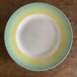Assiettes plates (lot de 6) - Digoin Sarreguemines - Jaune & vert pomme
