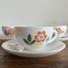 Tasse à café expresso & sous-tasse - Arcopal - Fleurettes