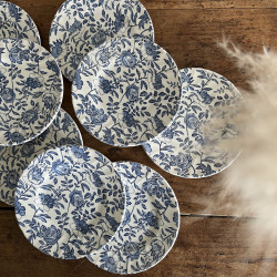 Assiette à dessert - Myott Meakin - Fleurs bleues
