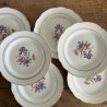 Assiettes plates en porcelaine (lot de 6) - Gien - Florence