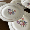 Assiettes plates en porcelaine (lot de 6) - Gien - Florence