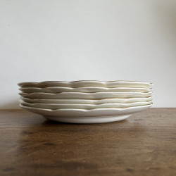 Assiettes plates en porcelaine (lot de 6) - Gien - Florence