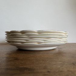 Assiettes plates en porcelaine (lot de 6) - Gien - Florence