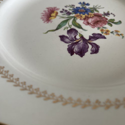 Assiettes plates en porcelaine (lot de 6) - Gien - Florence