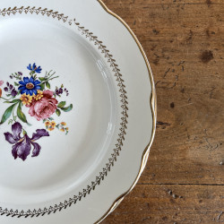 Assiettes plates en porcelaine (lot de 6) - Gien - Florence