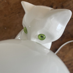 Lampe à poser en céramique chat - Vintage