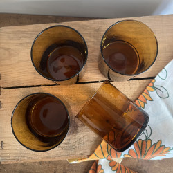 Verres à eau - Gobelets ambrés (Lot de 4) - Vintage