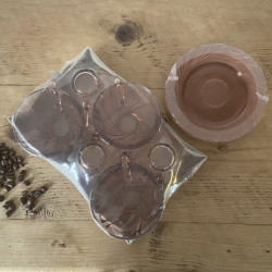 Tasses à café & sous-tasses (Lot de 6) - Vereco - Beau Rivage rose