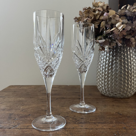Duo de flûtes à Champagne (Lot de 2) - Cristallin ciselé