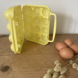 Boîte à oeuf vintage (6 oeufs) jaune