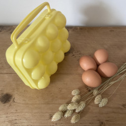 Boîte à oeuf vintage (6 oeufs) jaune