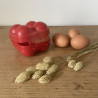 Boîte à oeuf vintage (4 oeufs) jaune - Sport Plastique