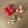 Boîte à oeuf vintage (4 oeufs) rouge - Sport Plastique