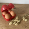 Boîte à oeuf vintage (4 oeufs) jaune - Sport Plastique