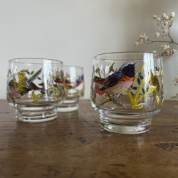 Verre à eau / Gobelet vintage - Luminarc - Oiseaux