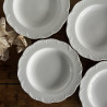 Assiettes creuses en porcelaine blanche (lot de 4) - Classic Rose Collection