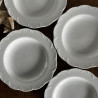 Assiettes creuses en porcelaine blanche (lot de 4) - Classic Rose Collection