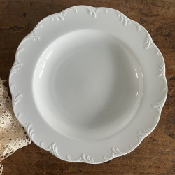 Assiettes creuses en porcelaine blanche (lot de 4) - Classic Rose Collection