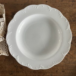 Assiettes creuses en porcelaine blanche (lot de 4) - Classic Rose Collection
