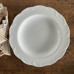 Assiettes creuses en porcelaine blanche (lot de 4) - Classic Rose Collection