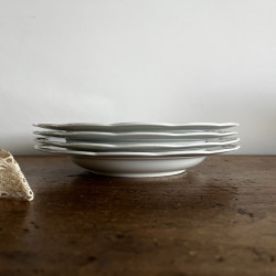 Assiettes creuses en porcelaine blanche (lot de 4) - Classic Rose Collection