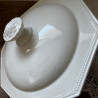 Soupière - Faïence blanche perlée - Montereau (B)