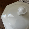 Soupière - Faïence blanche perlée - Montereau (B)