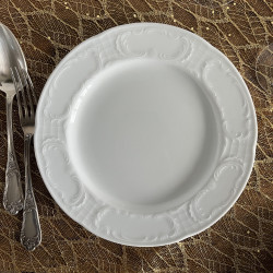 Assiettes plates en porcelaine blanche (lot de 3) - Bauscher - Mozart