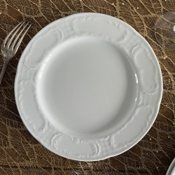 Assiettes plates en porcelaine blanche (lot de 3) - Bauscher - Mozart