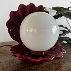 Lampe à poser Vintage - Coquillage - Rouge grenat