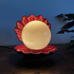 Lampe à poser Vintage - Coquillage - Rouge grenat