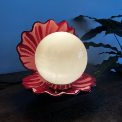 Lampe à poser Vintage - Coquillage - Rouge grenat