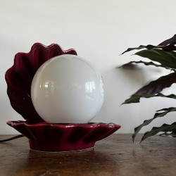 Lampe à poser Vintage - Coquillage - Rouge grenat
