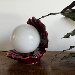Lampe à poser Vintage - Coquillage - Rouge grenat
