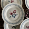 Assiettes plates (lot de 6) - Digoin - Tulipes / Consortium des Grandes Marques - Rennes