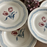 Assiettes plates (lot de 6) - Digoin - Tulipes / Consortium des Grandes Marques - Rennes