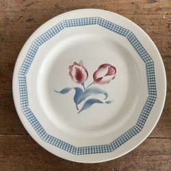 Assiettes plates (lot de 6) - Digoin - Tulipes / Consortium des Grandes Marques - Rennes