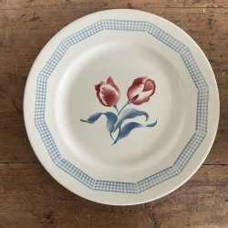 Assiettes plates (lot de 6) - Digoin - Tulipes / Consortium des Grandes Marques - Rennes