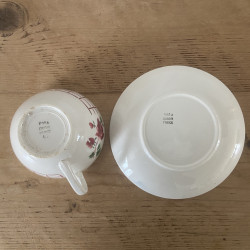 Tasse & sous-tasse - Digoin Sarreguemines - Rosa