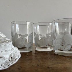 Verres à Whisky vintage (lot de 6) - Fleurs blanches - Total