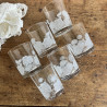 Verres à Whisky vintage (lot de 6) - Fleurs blanches - Total
