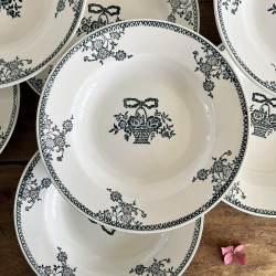 LOT DE 9 ASSIETTES CREUSES BLANCHE & DORÉ POREYLOR L'AMANDIN – Luckyfind