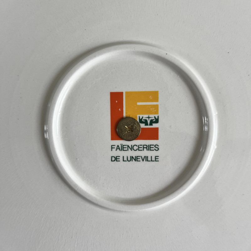 ANCIEN PLAT / Plateau à fromages Lunéville - Décor régional, Blasons